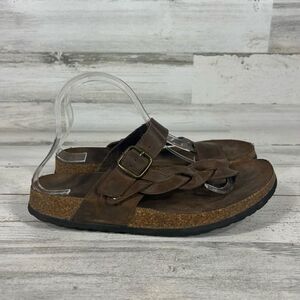 Steve‎ Madden Womens Sandals Slides Braided Buckle Strap Choco Brown Size 9